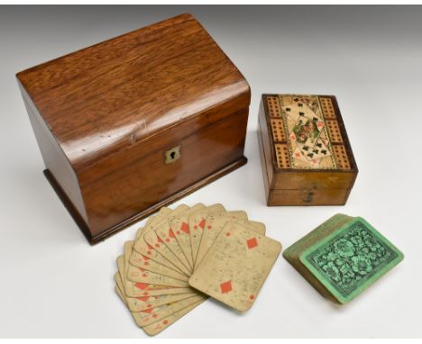 An Edwardian mahogany slope top stationery box, hinged cover enclosing tiered divisions, shield shaped escutcheon, 21cm wide,