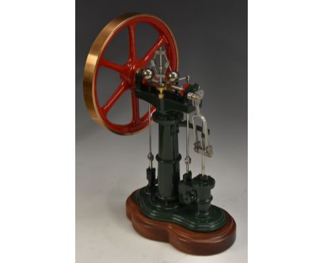 An Exhibition Standard 'scratch-built' model, Benson Vertical Over Crank steam engine, the central pillar surmounted by a reg