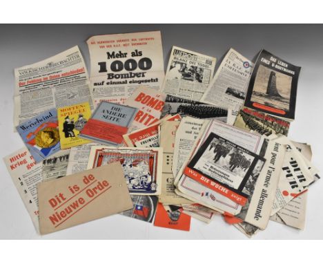 Ephemera - World War Two, Axis and Allied Forces, a collection of propaganda leaflets and some clippings from periodicals, va