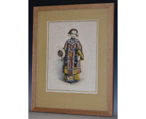 Émile Desmaisons (French, 1812-1880), by, Girl of the Chinese Court, 19th century hand-coloured lithograph, 32.5cm x 24cm  Co