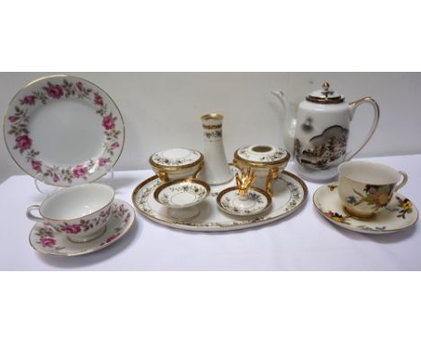 COLLECTION OF JAPANESE TEAWARE
a Meito China service with floral decoration, comprising six cups, six saucers, and six side p