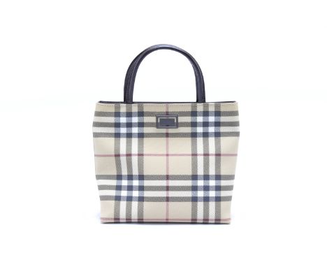 A BURBERRY NOVA CHECK HAYMARKET HANDBAG
With leather top handle
28cm(with handles) x 22cm
Condition: GOOD - Items have been w