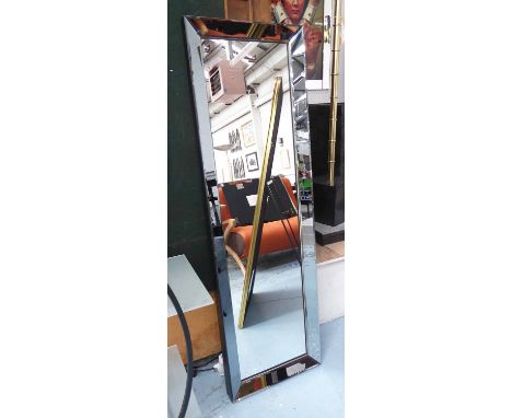 DRESSING MIRROR, French Art Deco style, bevelled plate design, stands at 149cm.