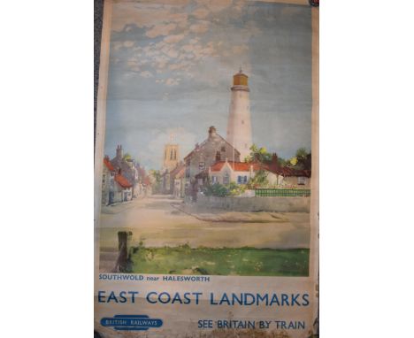 'British Rail' Railway poster 'East Coast Landmarks' 'Southwold near Halesworth' by 'Frank H Mason' lithograph printed by Jor