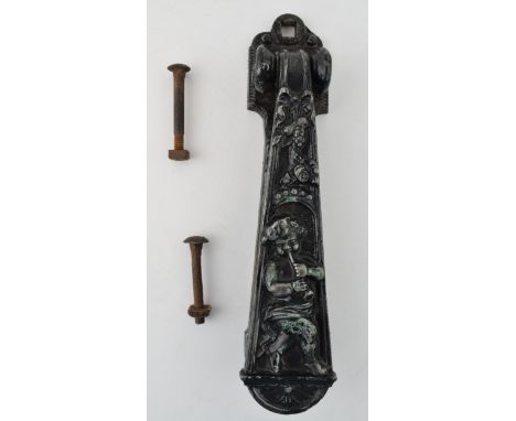 A Kenrick &amp; Sons No.426 door knocker with classical cherub design. 24cm.  .