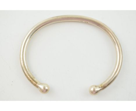 Hallmarked silver torque bangle, 40.0 grams, 8cm wide.  