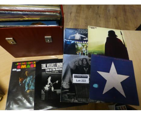 Records : A case of 30+ prog rock albums, incl Jimi Hendrix, Velvet Underground, Neil Young, Wishbone Ash etc, good/vgc.