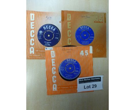 Records : Decca - The Chimes F11885 7" single, Brian Poole and the Tremeloes - Demo - F11893, The Rattles - Bye Bye Johnny - 