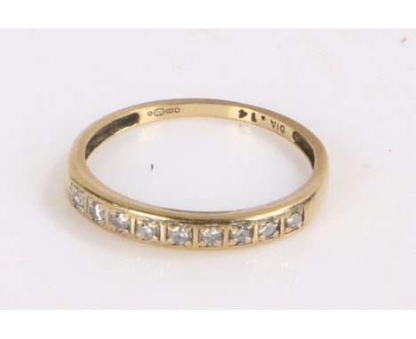 9 Carat Gold and Diamond ring, ring size M and a half, gross weight 1.2g