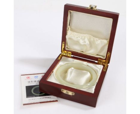 Jade Bracelet with certificate of authenticity, housed in a box, gross weight 80.5g