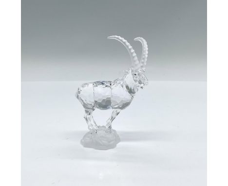 Part of the Endangered Species theme group. A clear crystal body of a wild goat with frosted horns and black eyes. Swarovski 
