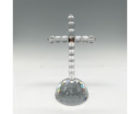 Part of the Symbols of Light. Clear crystal cube pieces are connected by rhodium with rhodium at points and center square. 75