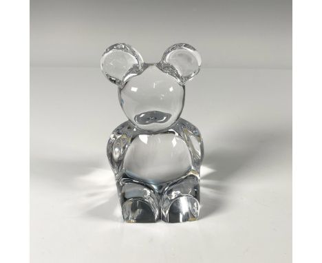 Sitting crystal teddy bear. Orrefors etched backstamp and original sticker. Issued: 20th centuryDimensions: 3.25"L x 2.75"W x