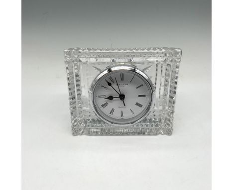 White face with black roman numerals encased in striated cut crystal case. Waterford acid mark. Issued: 20th centuryDimension