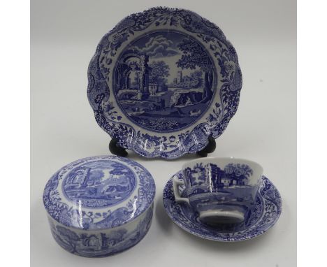 Spode tea service and further ceramics in the Italian Garden pattern, including covered cheese dish, teapot etc (38). Excelle