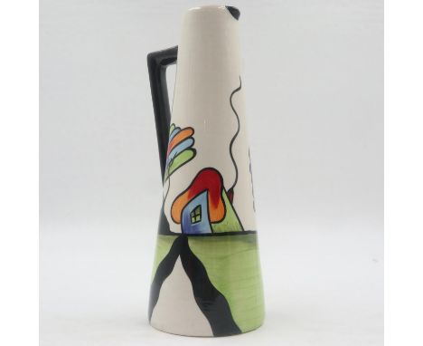 Lorna Bailey jug in the Fantasia Cottage pattern, no cracks or chips, H: 24 cm. UK P&amp;P Group 1 (£16+VAT for the first lot