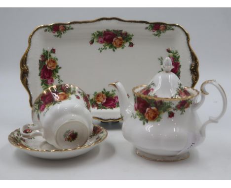 Royal Albert Old Country Roses tea service. Not available for in-house P&amp;P 