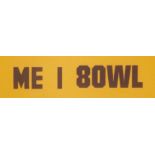 Cherished Registration For Cricketer Or Bowls Player ME18 OWL. Also For Sheffield Wednesday Fan