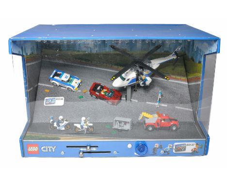 Very Large Lego Original Shop display box for Lego City No. 60138 'High Speed Chase'. Interactive display is in working order