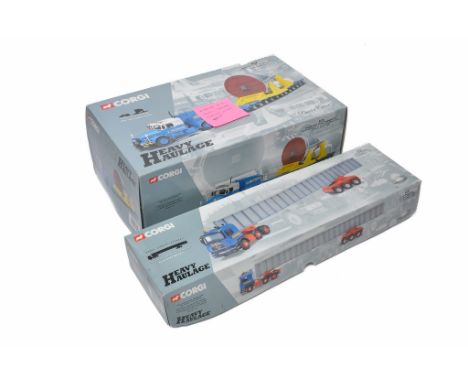 Corgi diecast model truck issues comprising duo of Heavy Haulage sets including Econofreight and Dunkerely. The former is inc