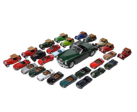 A large group of loose diecast model cars, all MG themed. Various makers and generally very good to excellent. 