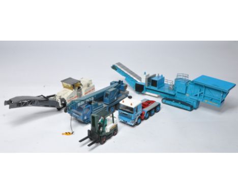 An interesting group of construction models plus commercial issues comprising hand built Curtis Tractor unit, Siku issue and 