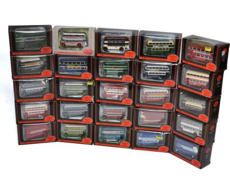 A group of 25 Bus and Transport diecast model vehicles from EFE. Various themes, routes and company liveries, as shown. Appea