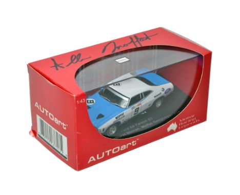 An autographed Autoart diecast model car issue comprising Ford XA Falcon GT 1973 Bathurst Winner. Moffat-Geoghegan #9. Appear