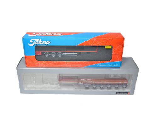 Diecast Model truck issues comprising duo of high detail trailers from Tekno and WSI. Both excellent in boxes. 
