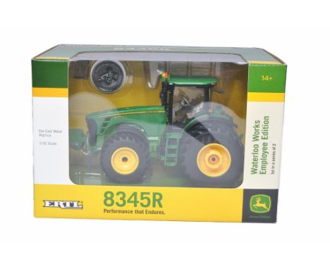 Ertl 1/32 Farm Model issue comprising No. 45130A John Deere 8345R Tractor. Waterloo Works Employee Edition. Excellent in box.