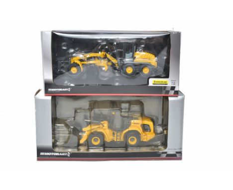 Motorart 1/50 diecast model construction issue comprising New Holland Grader and Wheel Loader. Look to be without fault in bo