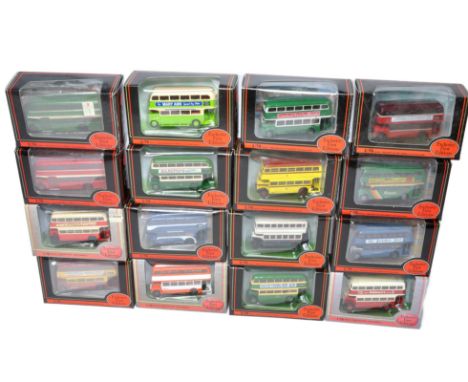 A group of 16 Bus and Transport diecast model vehicles from EFE. Various themes and liveries, generally double decker models.