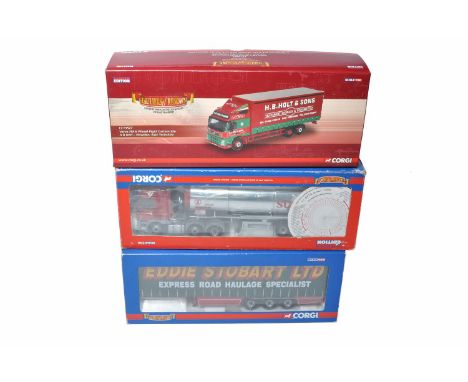 Corgi Diecast Model Truck issues comprising Howden Rigid, Suttons Tanker and Stobart Trailer. Look generally good although di
