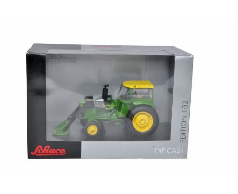 Schuco 1/32 Farm Model issue comprising John Deere 3120 Tractor with front loader. Excellent in box. Box is very good to exce