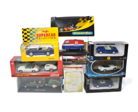 A group various (mostly) 1/43 diecast model car issues, generally align as MG Classic Cars as shown. Excellent in boxes. 
