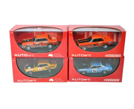 A group of 4 Autoart diecast model cars comprising Ford XW Falcon GTHO Moffat/Hamilton - 1969 Bathurst, Holden Torana LJ GTR 