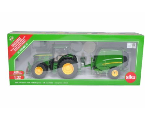 Siku 1/32 Farm Model issue comprising No. 3838 John Deere 6175R Tractor and Baler Set. Excellent in box. Box is excellent. 