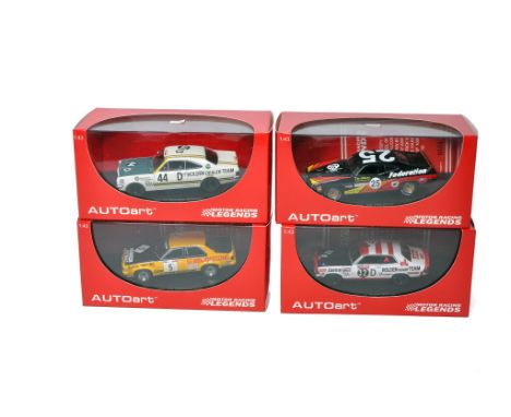 A group of 4 Autoart diecast model cars comprising Holden HT Monaro GTS350 1969 Hardie-Ferodo 50 Winner. Bond -Roberts, Ford 