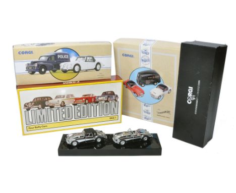A group of four Corgi Classics 1/43 diecast model car sets, all MG Classic Cars as shown including chrome special edition. Ex