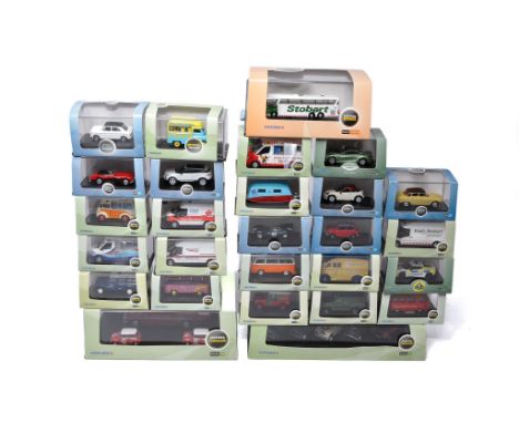 A group of 27 boxed Oxford Diecast 1/76 diecast model vehicles comprising cars and commercials as shown. Most look to be with