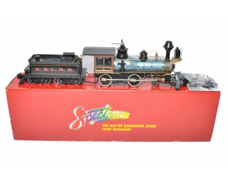 Bachmann Spectrum G Scale (1/20) No. 81395 Baltimore and Lehigh 4-4-0 Centennial Locomotive and Tender. Looks to be complete 