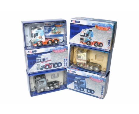 Corgi Diecast Model Truck issues comprising No. CC13779 Scania R in the livery of Payne plus No. CC16001 Volvo FH in the live