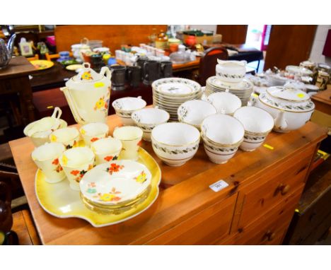 A quantity of Royal Worcester "Bernina" teaware and a Tuscan china coffee set 
