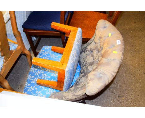 A Victorian button back nursing chair; and a floral upholstered stool