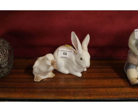 A Lladro rabbit and a Nao Goose