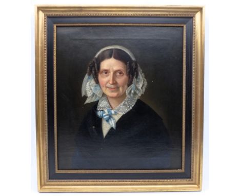 Gemälde, Mitte 19.Jh., Öl/Lw., qualitätvolles Portrait einer alten Dame, i.R. 48cm x 43cm
