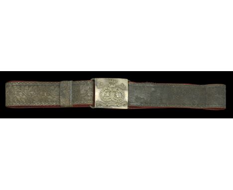 Argyll and Sutherland Highlanders Volunteer Officer’s Full Dress Waist Belt and Plate. A good example Volunteer Battalion Wai