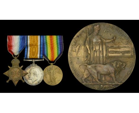 Three: Private A. Scott, Royal Marine Light Infantry, who was killed in action in H.M.S. Lion at Jutland, likely as a member 