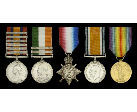 Five: Corporal J. Whitcroft, Royal Field Artillery  Queen’s South Africa 1899-1902, 6 clasps, Cape Colony, Tugela Heights, Or