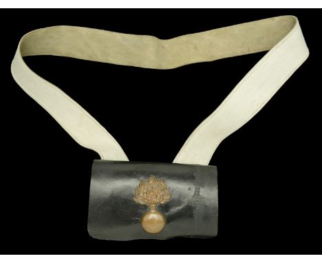 A French Napoleonic Grenadier’s Cartridge Pouch and Crossbelt. A good example, the white wide 6.5cm buff leather crossbelt, w